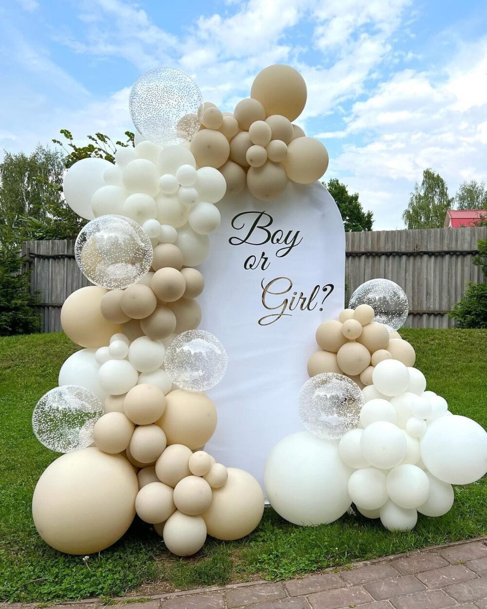 ścianka balonowa BABY SHOWER BEŻOWA