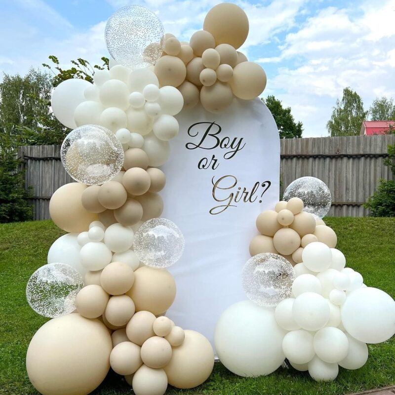 ścianka balonowa BABY SHOWER BEŻOWA