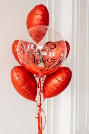 zestaw balonów z helem czeowny bukiet balonów z helem eleganskie balony w trójmieście dekoracja balonowa Balony z Helem - Romantyczny Prezent