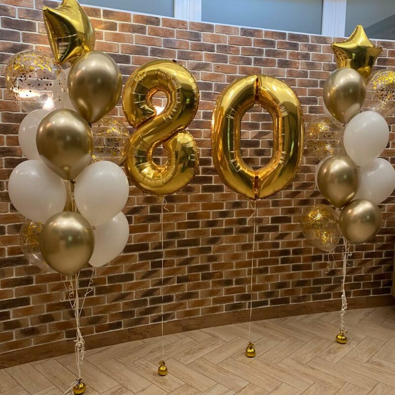 Balony na 80 urodziny z helem gdańsk Realizacji dekoracji balonowej Balony z konfetti